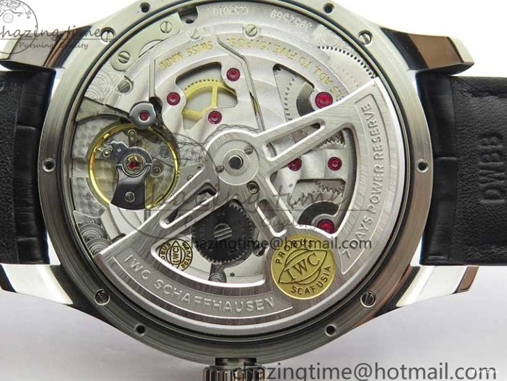 MIROTIME 0505 Portuguese Real PR Real Annual Calendar IW503502 ZF 1:1 Best Edition Black Dial Steel Markers on Black Leather Strap A StreetReady 7134